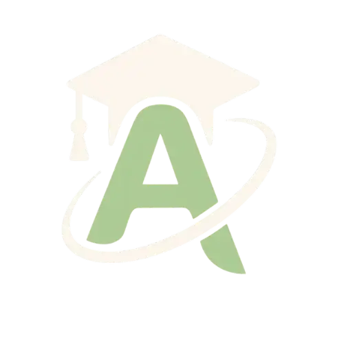 Logo de AprendeAutoCAD.com con una letra A verde, birrete académico y diseño minimalista